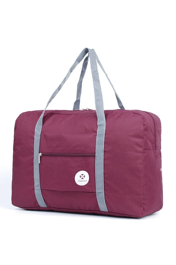 For Spirit Airlines Foldable Travel Duffel Bag Tote Carry on Luggage Sport Duffle Weekender Overnight for Women and Girls Wine Red