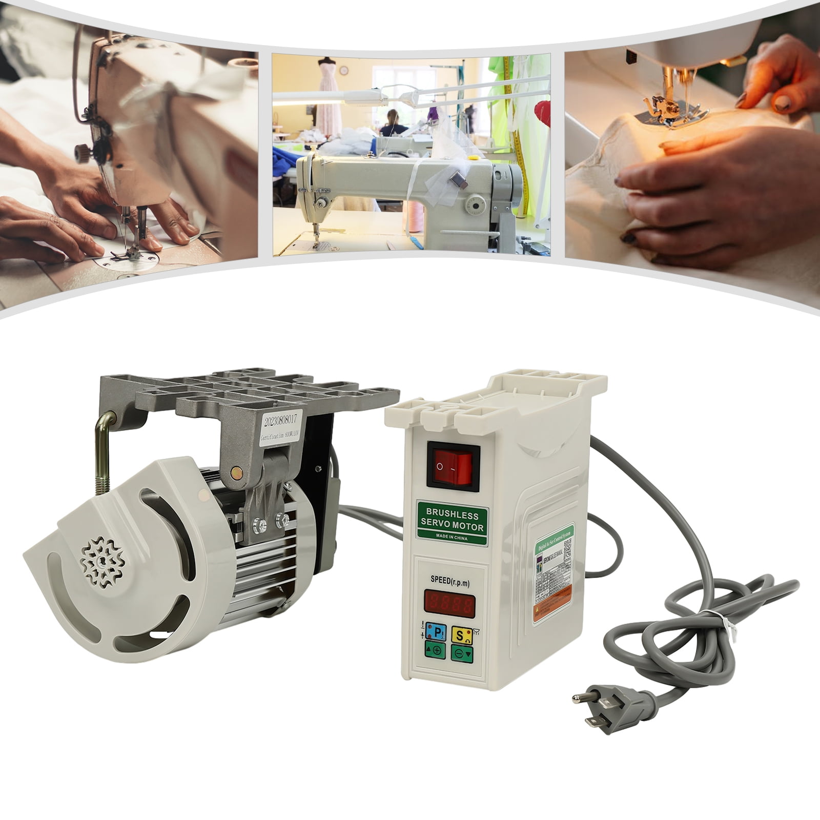 YIYIBUYS 600W Electric Brushless Sewing Machine Servo Motor Low Noise Industrial Sewing Machine Brushless Split Motor, 100 Stitches/min