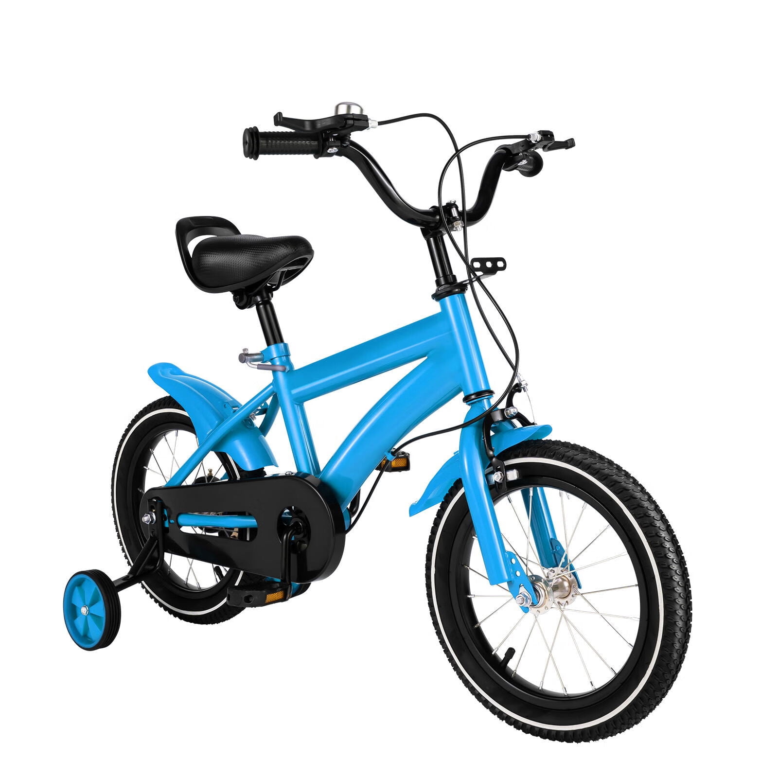 YIYIBYUS 14 Inch Kids Bike Boy Girl Safe Bicycle with Training Wheels