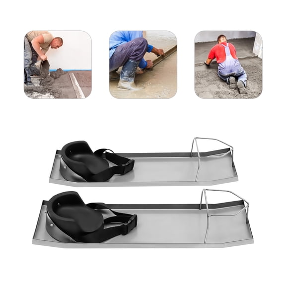 YIYIBYUS 2 PCS 28'' X 8'' Concrete Kneeboards Slider Kneeboards Stainless Steel Kneedboards Concrete Sliders Pair Moving Sliders W/Concrete Knee Pads & Board Straps for Concrete Finishing
