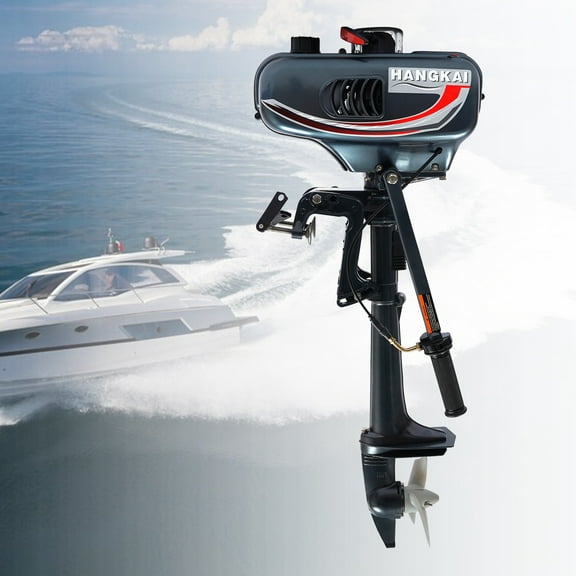 YIYIBYUS 2-Stroke 3.5HP Outboard Motor Boat Engine Fishing Boat Petrol Engine Half Water-cooling & Half Air-cooling CDI System,Short Shaft