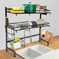 thumbnail image 1 of YIYIBYUS 2-Tier Dish Drying Rack Over Sink Cutlery Drainer Kitchen Shelf Cup Organizing 82cm, 1 of 10