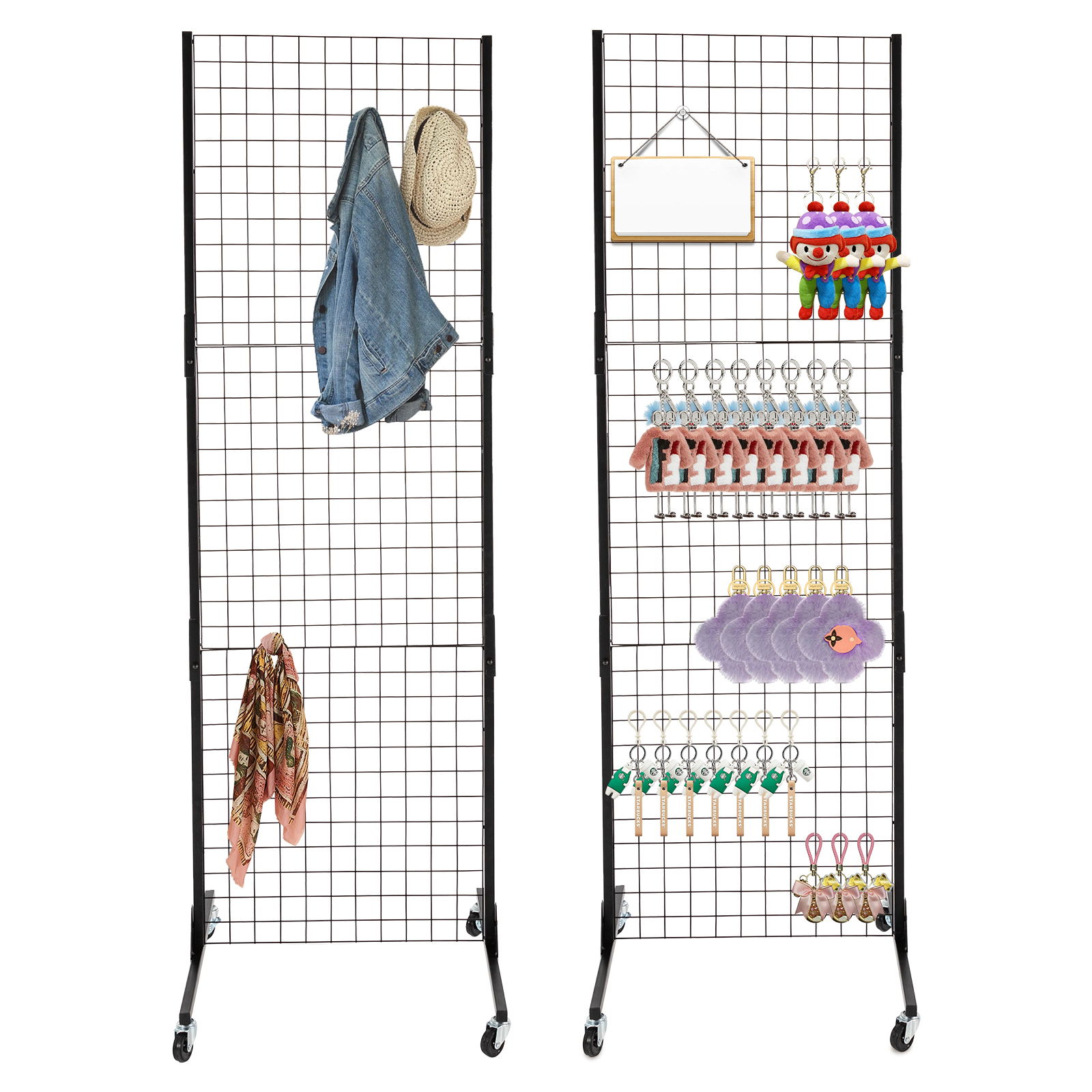 YIYIBYUS 2PCS Grid Display Rack Tshaped base Gridwall Panel Display
