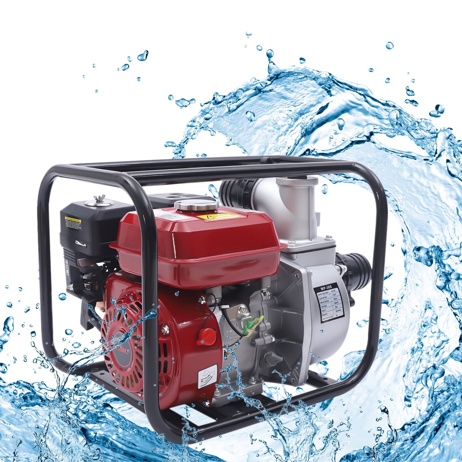 YIYIBYUS 3" 7.5HP Water Pump Farm Irrigation Drainage Transfer Pump Agriculture Sprinkler Watering Landscaping Gardening Gas Power Pump