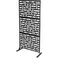 thumbnail image 1 of YIYIBYUS 3 Ft W X 6 Ft H Outdoor Privacy Fence Screen and Panels, Decorative Fence Panels, Metal Fence Privacy Screens for Patio, Garden, Balcony, Porch Black (Black - Horizontal and Vertical Grid), 1 of 9