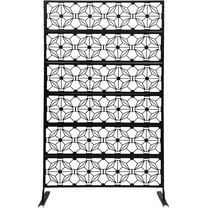 YIYIBYUS 3 Ft W X 6 Ft H Outdoor Privacy Fence Screen and Panels, Decorative Fence Panels, Metal Fence Privacy Screens for Patio, Garden, Balcony, Porch Black (Black-Printing Style), YLYOR5E6WDZJ8-RG