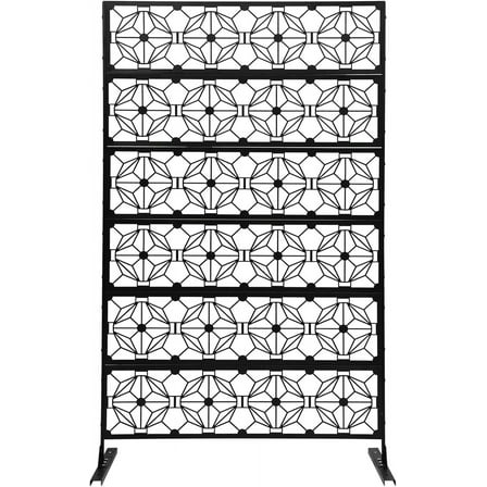 YIYIBYUS 3 Ft W X 6 Ft H Outdoor Privacy Fence Screen and Panels, Decorative Fence Panels, Metal Fence Privacy Screens for Patio, Garden, Balcony, Porch Black (Black-Printing Style), YLYOR5E6WDZJ8-RG