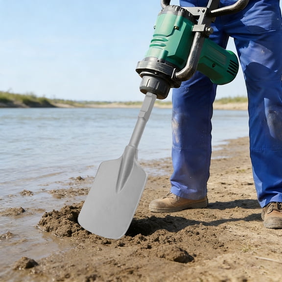 YIYIBYUS 40Cr Chromium Steel Shovel 65A Breaker Shovel Attachment Jack Hammer Chisel Bit Hex Clay Spade Alloy Steel Digging Shovel Bit Suitable for Most 65A Electric Breaker Hammers