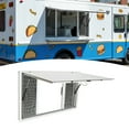 thumbnail image 1 of YIYIBYUS 48*30in Concession Window for Food Trucks Food Truck Service Window with 4 Sliding Screen Windows & Awning Door & Drag Hook Ideal for Outdoor Operations Silver, 1 of 21