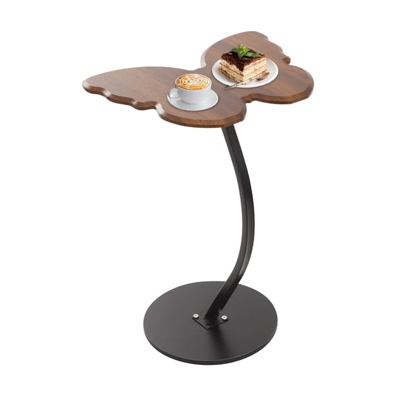 YIYIBYUS 58cm Side Table Butterfly-Shaped End Table 33.07lbs Load C-shaped Floor Standing Side Table for Living Rooms, Bedrooms, Offices, Study Rooms
