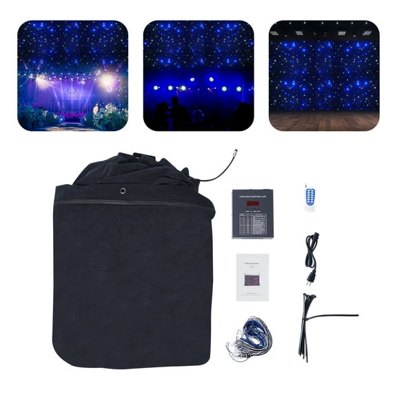 YIYIBYUS 63M Stage Star LED Backdrop 360 LED Beads Lighted Stage Curtain Backdrop for Weddings, Christmas, Parties, DMX512
