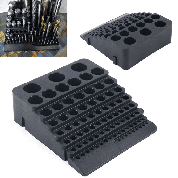 YIYIBYUS 84 Holes Milling Cutter Storage Box Drill Bit Dispenser Storage Box Saving Space Drill Finishing Holder Organizer Case Box