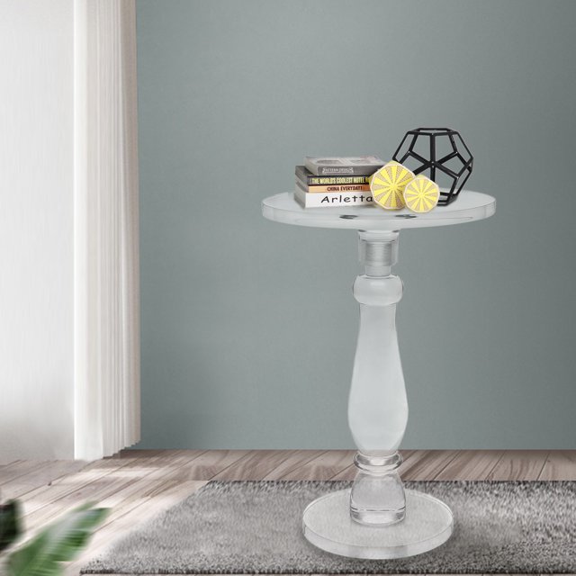 YIYIBYUS Acrylic Side Table Drink Table Modern Small End Table for