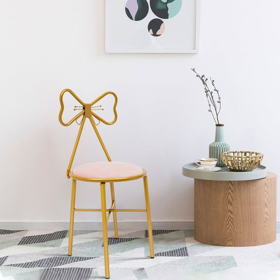 YIYIBYUS Butterfly-Shaped Vanity Chair Pink Girls Makeup Chair Study Chair Dining Chair Butterfly Backrest Chair for Restaurants, Living Rooms, Bedrooms