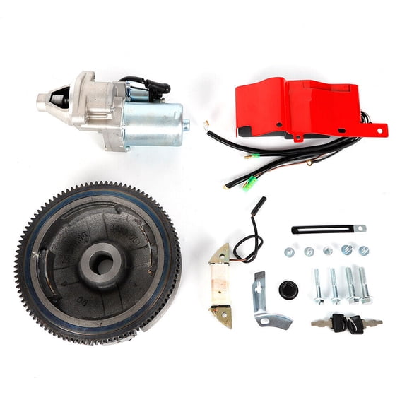 YIYIBYUS Electric Start Motor with Solenoid FlyWheelIgnition Box Kit Fit Honda GX390 13HP,GX340 11HP Engine