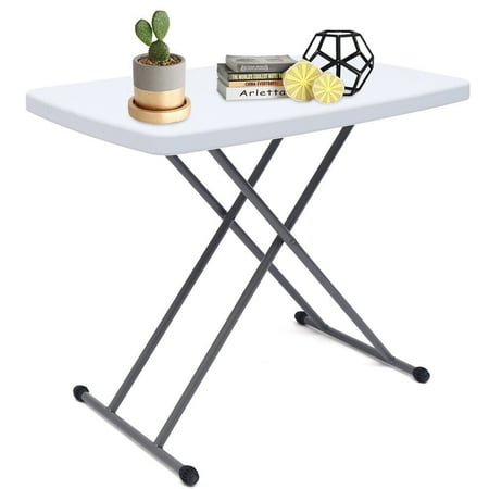 YIYIBYUS Folding Laptop Table 30 x 20 Inch Lifting Desk Personal Folding Table with X-Crossed Feet Height Adjustable Snack Table