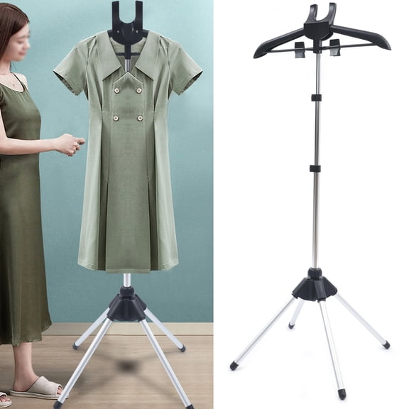 YIYIBYUS Garment Hanger/Drying Rack/Handheld Clothes Steamer Holder/Fabric Steamer Ironing Steamer Bracket/Pants Hanger/Telescopic Folding Hanger/Garment Steamer Accessories (Black)