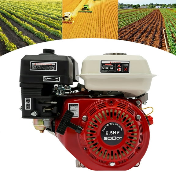 YIYIBYUS Gx200CC 6.5HP Gas Engine Motor 4 Stroke OHV Air-cooled Gasoline Engine Pull Start Petrol Engine 6.5L Large Fuel Tank