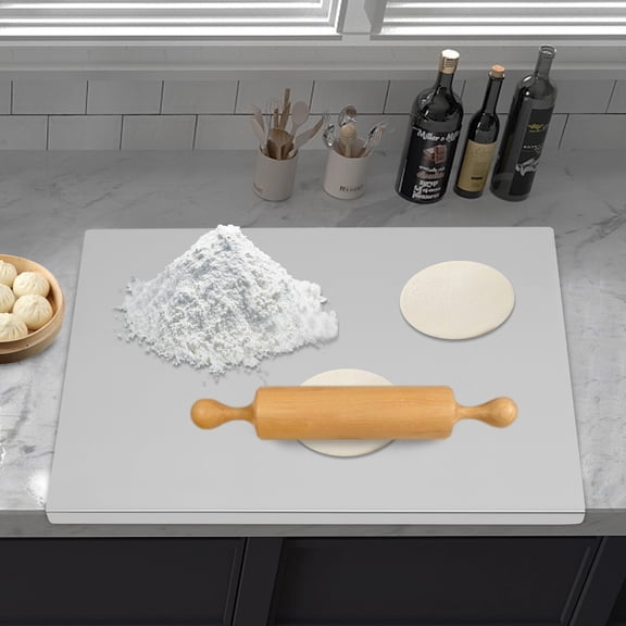 YIYIBYUS L-Shaped Stainless Steel Chopping Cutting Board Counter Top Protector W/ Front Overhang 23.6*19.6in