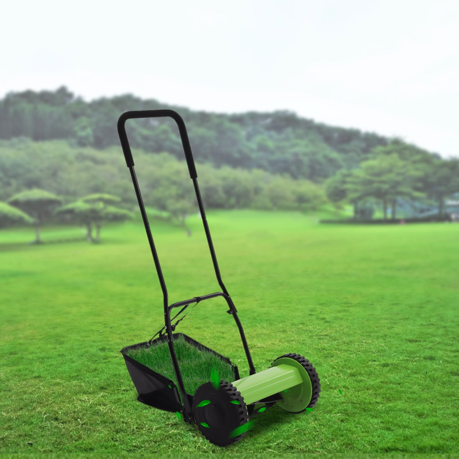 YIYIBYUS Lawn Mower 12inch Manual Push Reel Lawn Sweeper with 23L