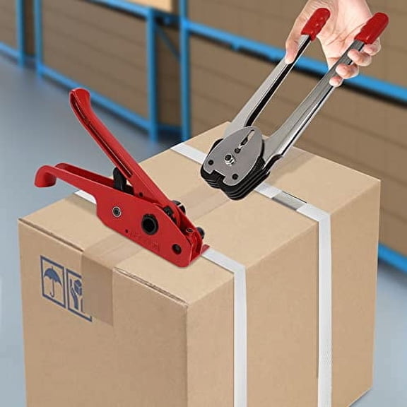 YIYIBYUS Pallet Packaging Strapping Banding Kit Strapping Packing Machine Kit Poly Strapping Kit with Poly Strapping Tensioner Banding Sealer Tool for Packing