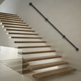 thumbnail image 1 of YIYIBYUS Stair Handrail 12ft Metal Industrial Pipe Railing Wall Mount Indoor Stair Railing Black, 1 of 9