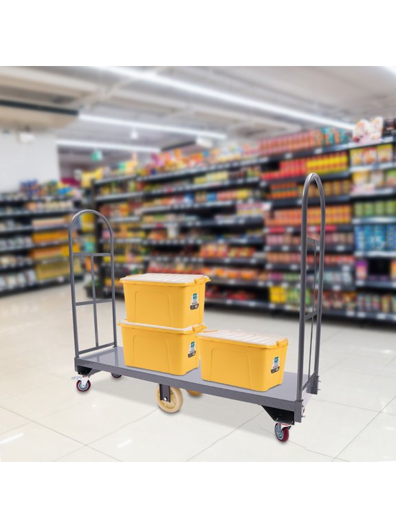 U-Boat Platform Truck Dolly 64.6Lx15.7H U-Boat Steel Cart with Removable Handles,2000lbs Capacity