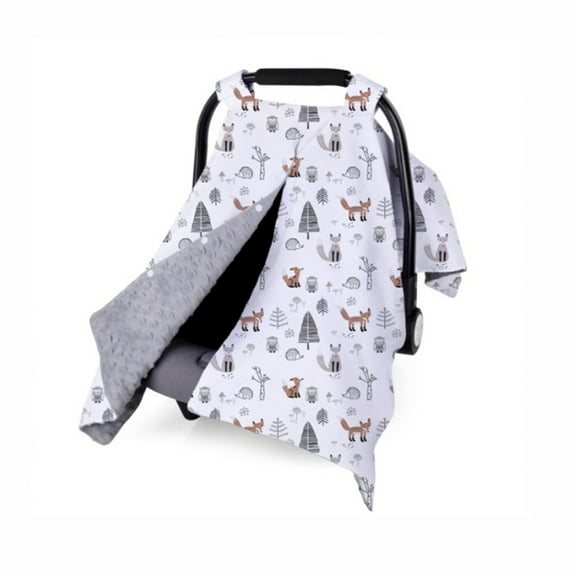 YIYIQCSJ Car Seat Cover for Girl Boy, Muslin Cotton Infant Car Seat Canopy, Breathable Baby Carrier Cover