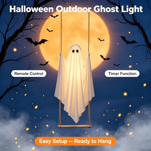 YIYIQCSJ Halloween Decorations Outdoor Hanging Swing Ghost