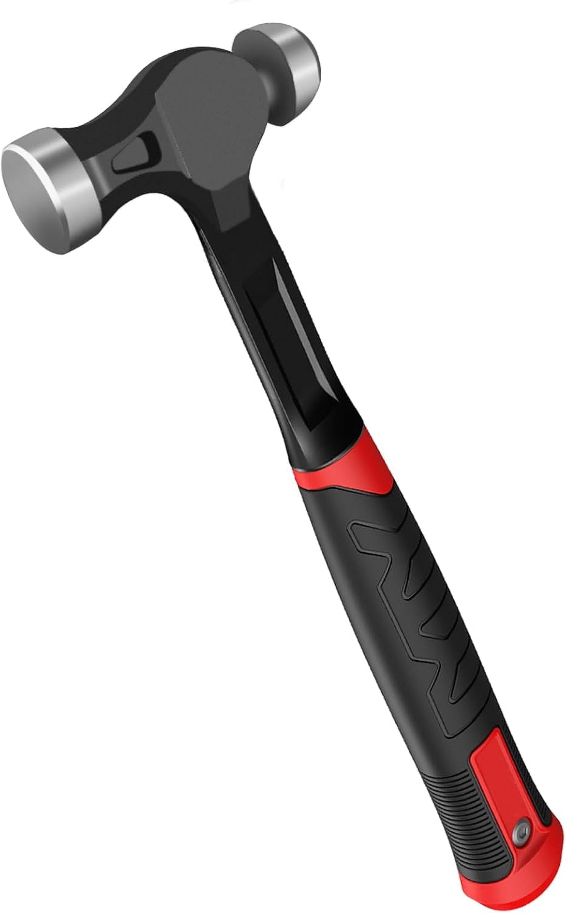 YIYITOOLS 24 oz Ball Peen Hammer, Carbon Steel with Fiberglass Grip ...