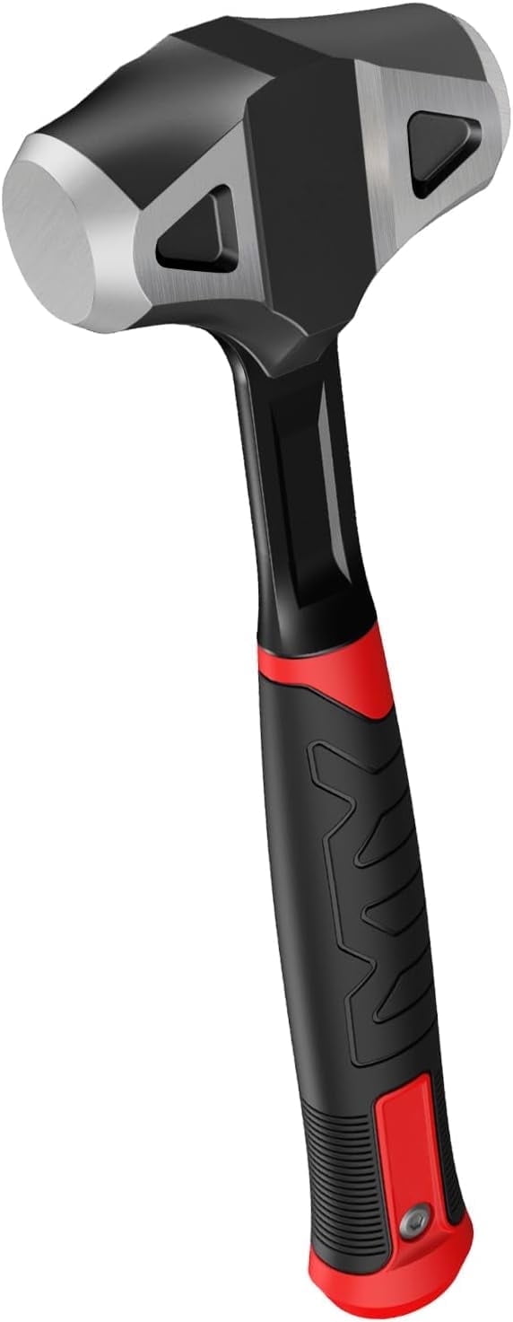 YIYITOOLS 3lb Sledge Hammer, Forged One-Piece Steel Head, Impact ...