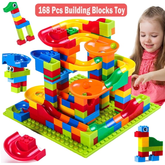 YIYOUZQT 168 Pcs Building Blocks for Kids 4-8 Years Old, Classic Building Toys Stacking Set, Colorful Kids Blocks Set Education Assembly Toy, Toddler Building Block Creative Toys for Boys & Girls