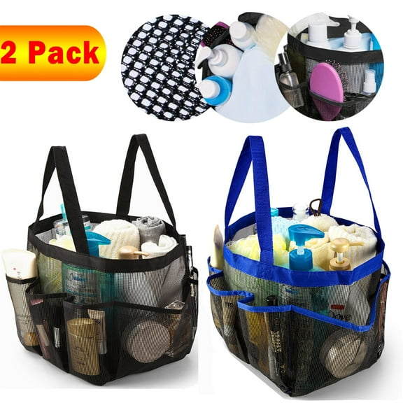 YIYOUZQT 2 Pack Mesh Shower Caddy Basket for College Dorm Room Essentials, Hanging Portable Tote Bag Toiletry for College Dorm, Travel, Gym & Camping Bathroom Accessories
