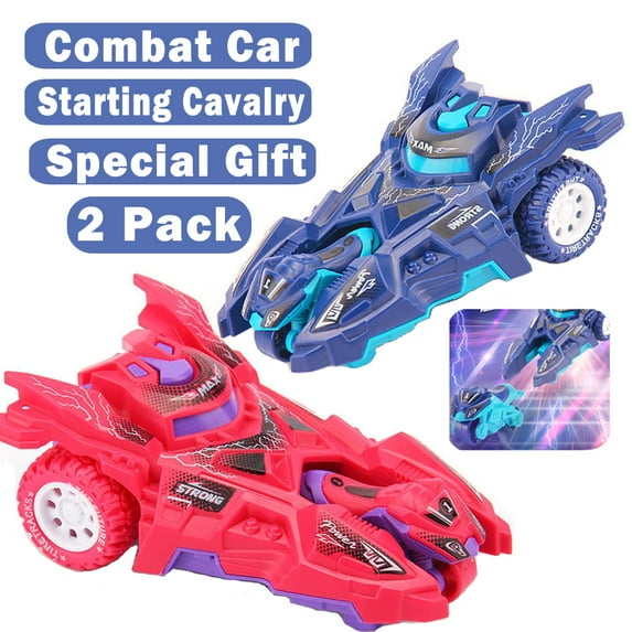 YIYOUZQT 2 Pack Pull Back Cars Vehicles Toys Launcher Race Car Toy Die-Cast Catapult Chariot Powered Pull Back and Go Mini Vehicles for Aged 3+ Kids Christmas Birthday Gifts
