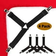 thumbnail image 1 of YIYOUZQT 4 Pack Bed Sheet Fasteners Adjustable Triangle Elastic Suspenders Gripper Holder Straps Clip for Bed Sheets,Mattress Covers, Sofa Cushion, 1 of 7