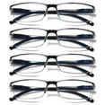 thumbnail image 1 of YIYOUZQT 4 Pack Spring Hinge Readers Computer Reading Glasses Blue Light Blocking, Fashion Rectangular Rimless Readers for Women Men Lightweight & Comfortable Anti Glare, 1 of 7