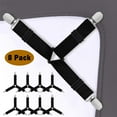thumbnail image 1 of YIYOUZQT 8 Pack Bed Sheet Holder Corner Straps Mattress Cover Clips to Hold Sheets in Place, Adjustable Bed Bands, Elastic Fasteners/Grippers/Suspenders Fitted for Bedding, Keepers, Bedsheet Tie Downs, 1 of 7