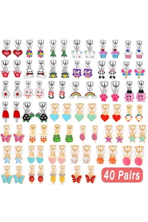 Hypoallergenic Clips Earrings, 40 Pairs