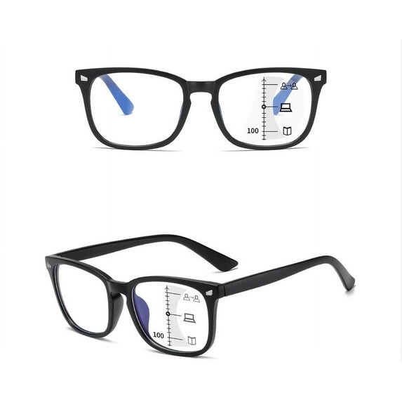 YIYOUZQT Progressive Multifocus Reading Glasses Blue Light Blocking Computer Readers for Women Men Rectangular Eyewear Lightweight Magnification Presbyopia Eyeglasses