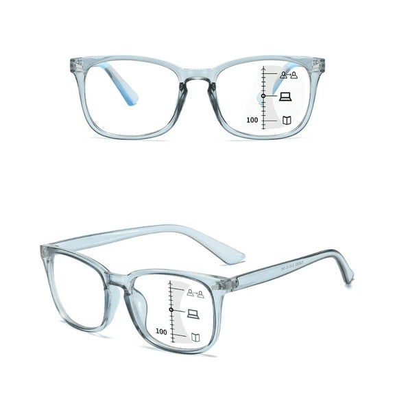 YIYOUZQT Progressive Multifocus Reading Glasses Blue Light Blocking Computer Readers for Women Men Rectangular Eyewear Lightweight Magnification Presbyopia Eyeglasses