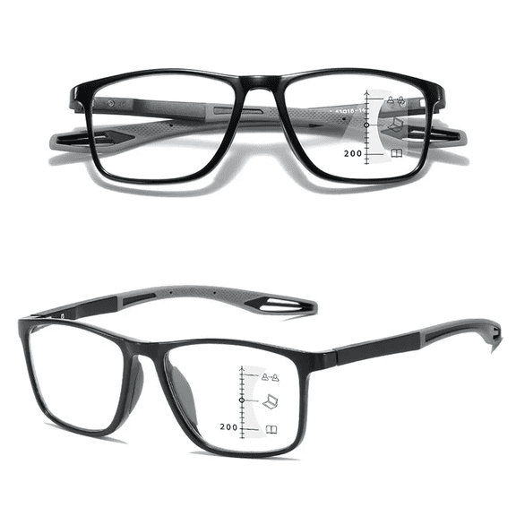 YIYOUZQT Progressive Multifocus Reading Glasses Blue Light Blocking Computer Readers for Women Men Rectangular Sports Eyewear Lightweight Magnification Presbyopia Eyeglasses
