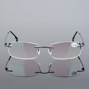 YIYOUZQT Rimless Reading Glasses Blue Light Blocking Computer Readers for Women Men Rectangular Eyewear Lightweight Magnification Presbyopia Eyeglasses +1.00+4.00