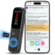 YIYUN 128GB Smart Voice Recorder with AI Transcribe & Real-Time Translation - 3072kbps HD Audio, APP Control, Playback & Summary for Meetings/Lectures.