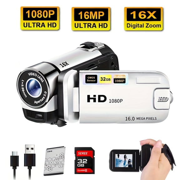 YIYUN 270° Rotating Flip Screen Camera: 16x Optical Zoom, 1080p HD Video, 2.7-Inch LCD, Wide-Angle Lens | All-in-One Photography & Vlogging Camera for Outdoor/Travel.