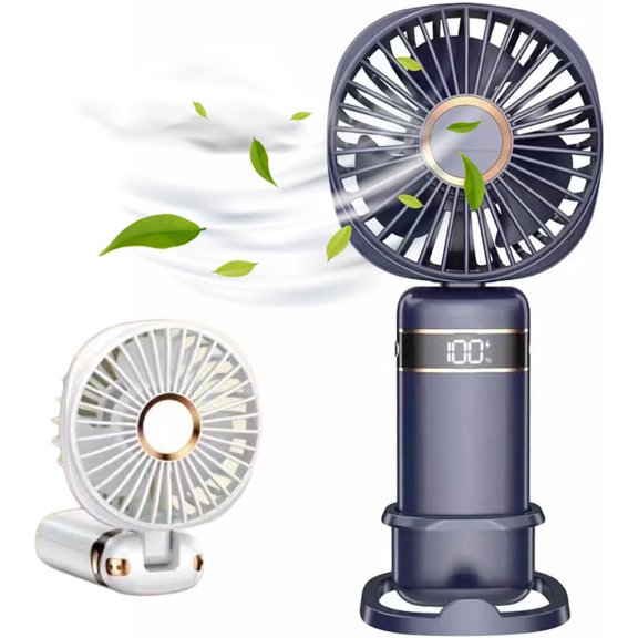 YIYUN 4000mAh Rechargeable Foldable Handheld Fan – 5-Speed USB Portable Desk Fan for Home, Office & Travel, Compact & Multi-Functional Design.