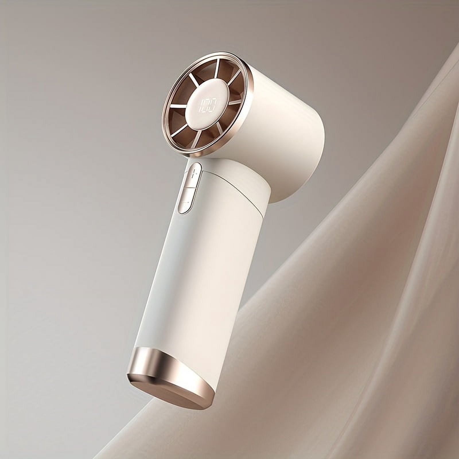 YIYUN Handheld Fan - 100-Speed Custom Cooling, 7m/s Hurricane Wind, 3000mAh USB-C Rechargeable, Digital Display & Aluminum Body - Portable for Travel, Camping, Office.