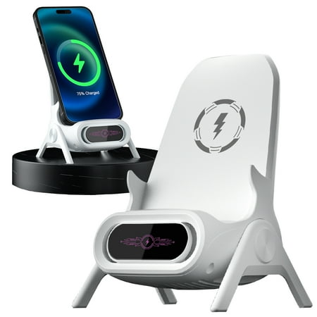 YIYUN Magnetic Wireless Charger & Desktop Stand – Fast Charging Dock for Android & iOS Phones and Tablets, Portable & Adjustable.