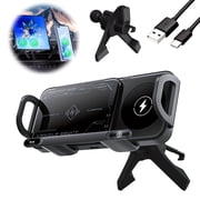 YIYUN Smart 2-in-1 Auto-Rotating Phone & Tablet Stand   Wireless Car Charger Mount with Fast Charging for Phones and Tablets.