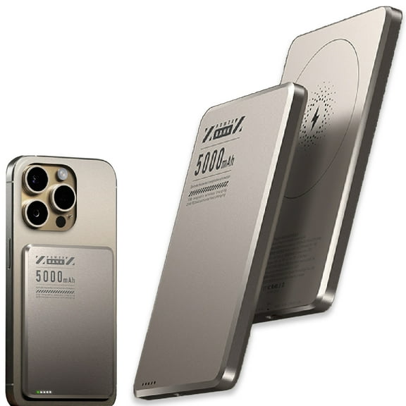 YIYUN Super Slim 5000mAh Magnetic Power Bank with Alloy Shell  Qi2 Fast Charging Portable Battery.