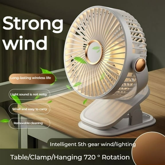 YIYUN USB Rechargeable Mini Fan with LED Night Light – Long Battery Life & Powerful Wind, 2 Colors – Perfect for Camping, Picnics, Outdoor Sports, Office, Travel & Back-to-School Summer Gift.